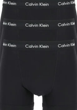 Calvin Klein trunks (3-pack), heren boxers normale lengte, zwart met zwarte band