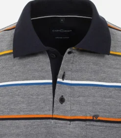 CASA MODA comfort fit heren polo, blauw dessin