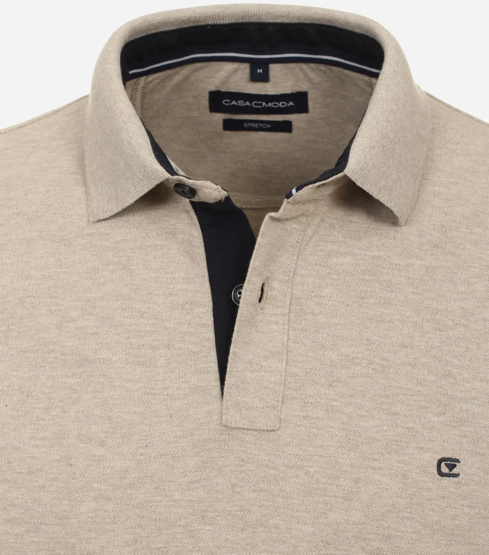 CASA MODA comfort fit heren polo, beige