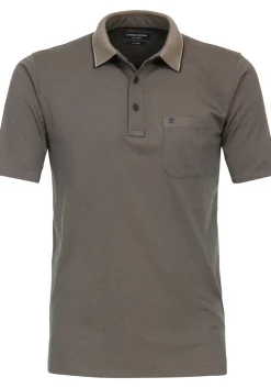 CASA MODA comfort fit heren polo, bruin