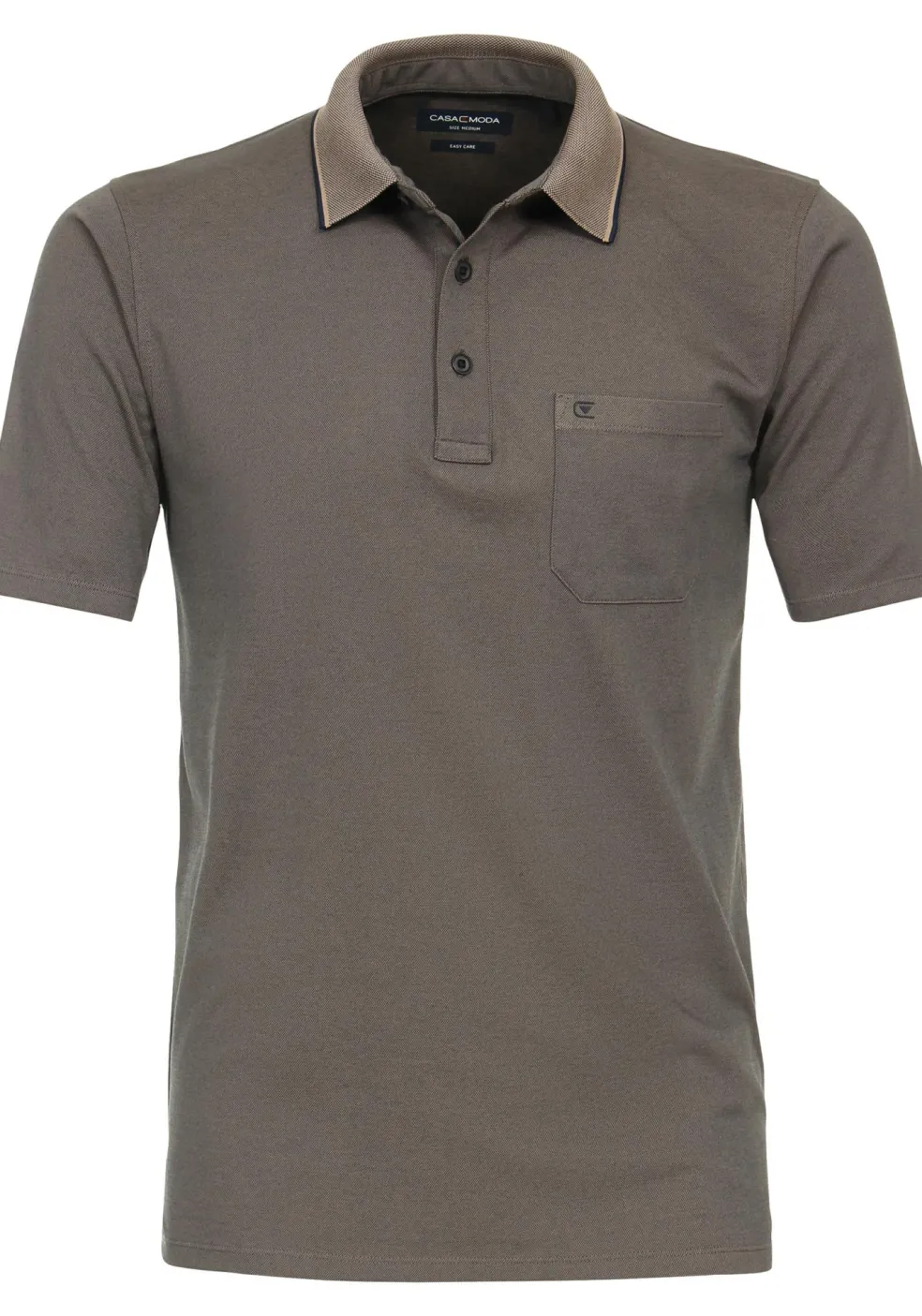 CASA MODA comfort fit heren polo, bruin