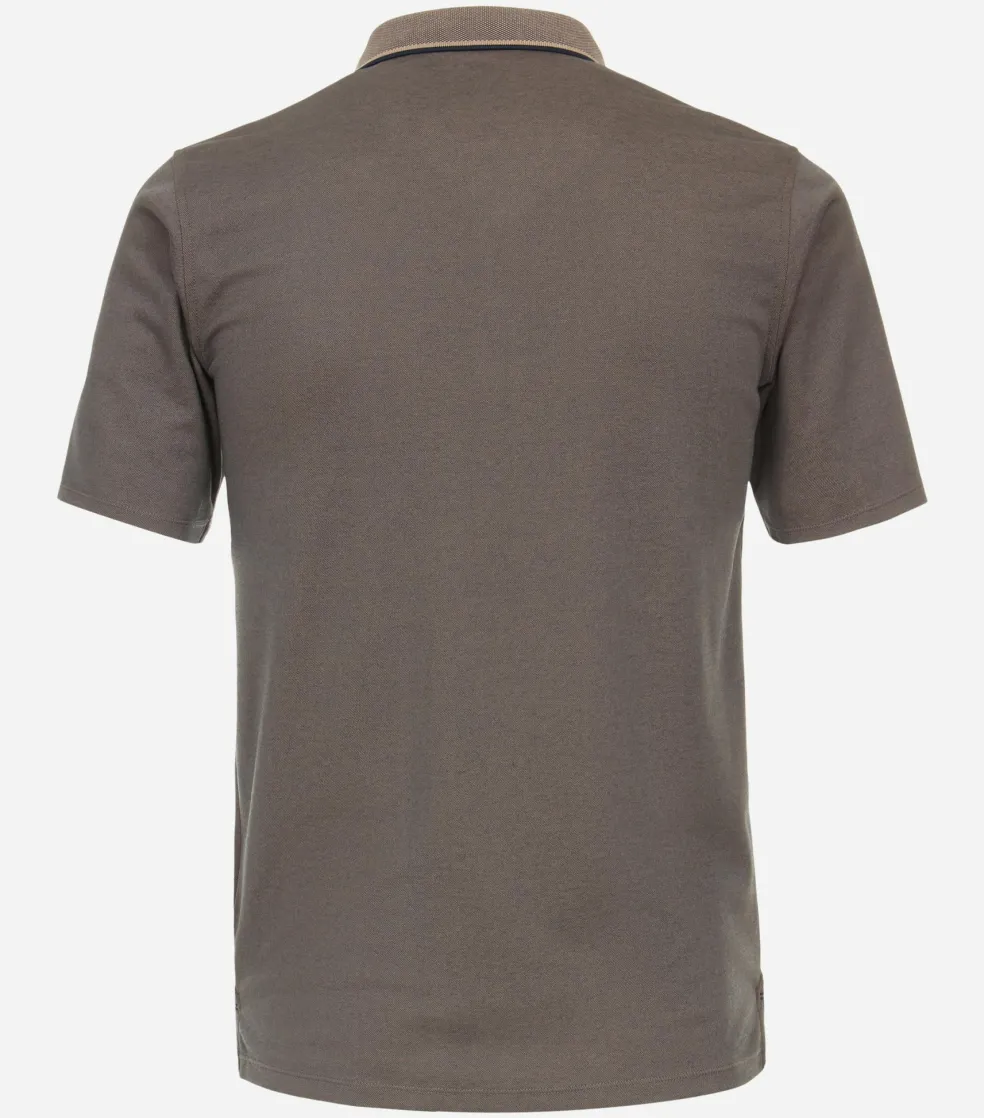 CASA MODA comfort fit heren polo, bruin