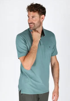 CASA MODA comfort fit heren polo, donker saliegroen