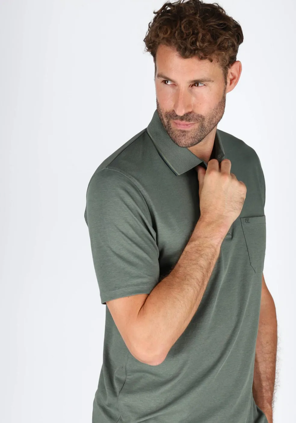 CASA MODA comfort fit heren polo, groen