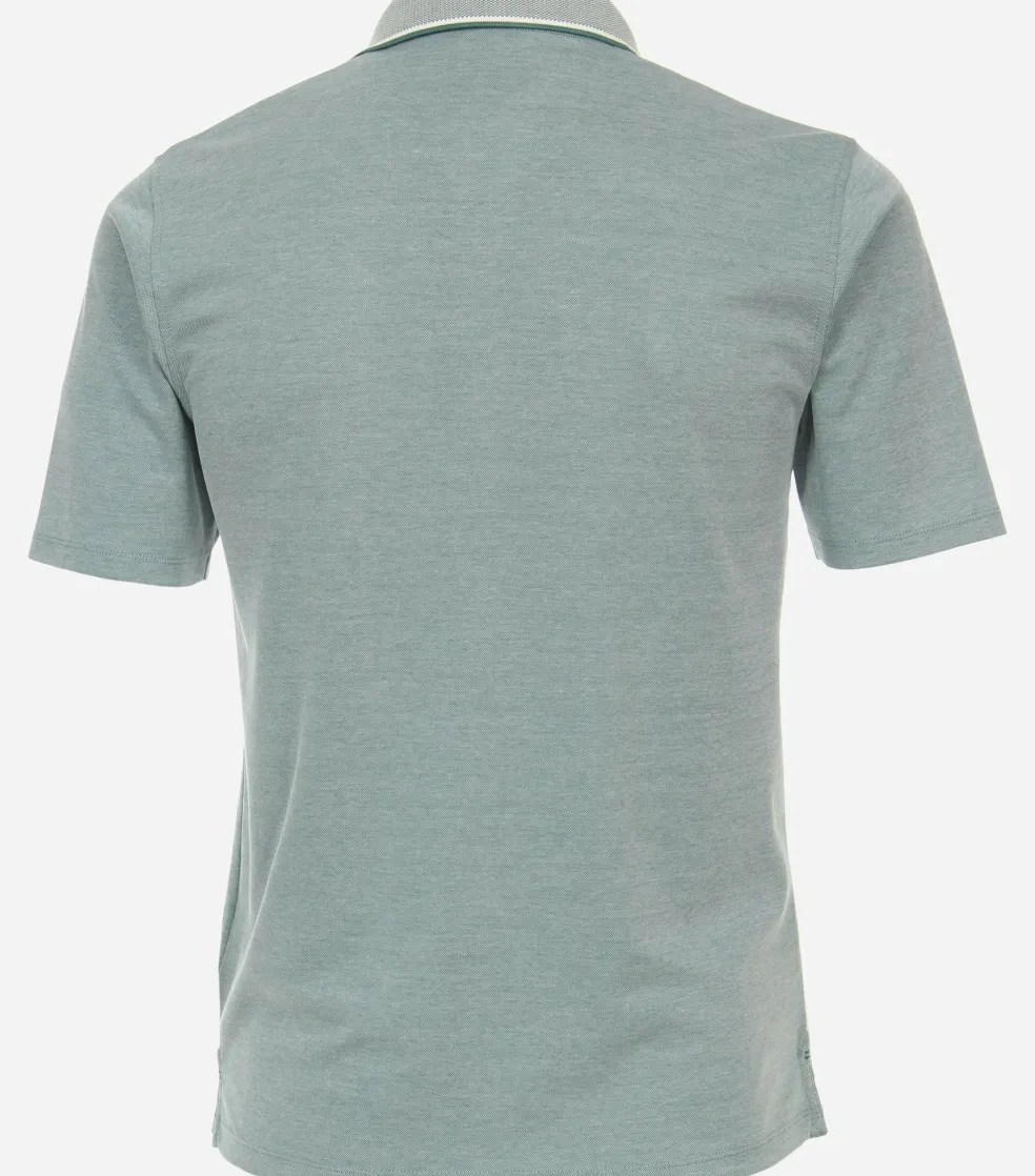 CASA MODA comfort fit heren polo, groen melange