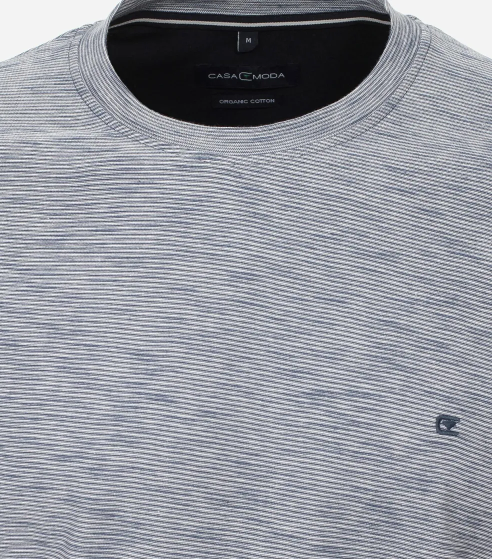 CASA MODA comfort fit heren T-shirt, blauw dessin