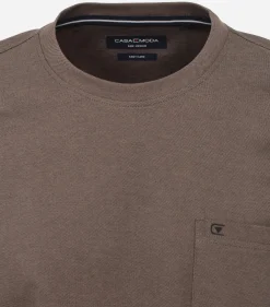 CASA MODA comfort fit heren T-shirt, lichtbruin