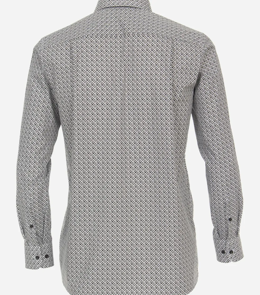 CASA MODA comfort fit overhemd, popeline, bruin dessin