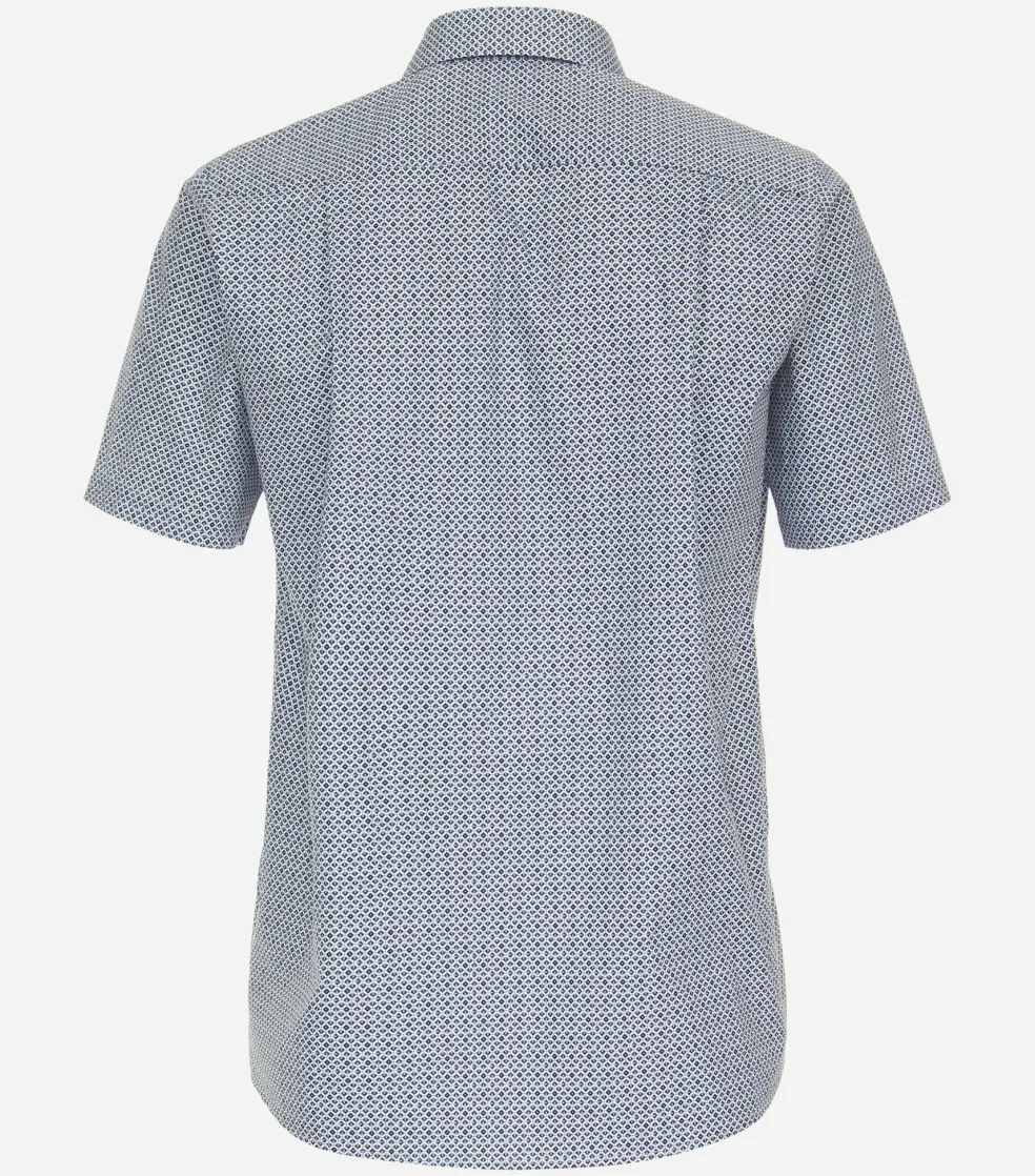 CASA MODA comfort fit overhemd, korte mouw, popeline, blauw dessin
