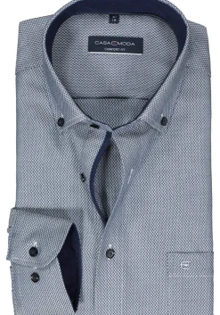 CASA MODA comfort fit overhemd, dobby, blauw