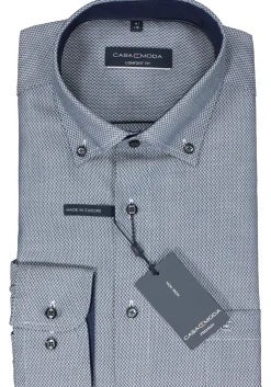 CASA MODA comfort fit overhemd, dobby, blauw