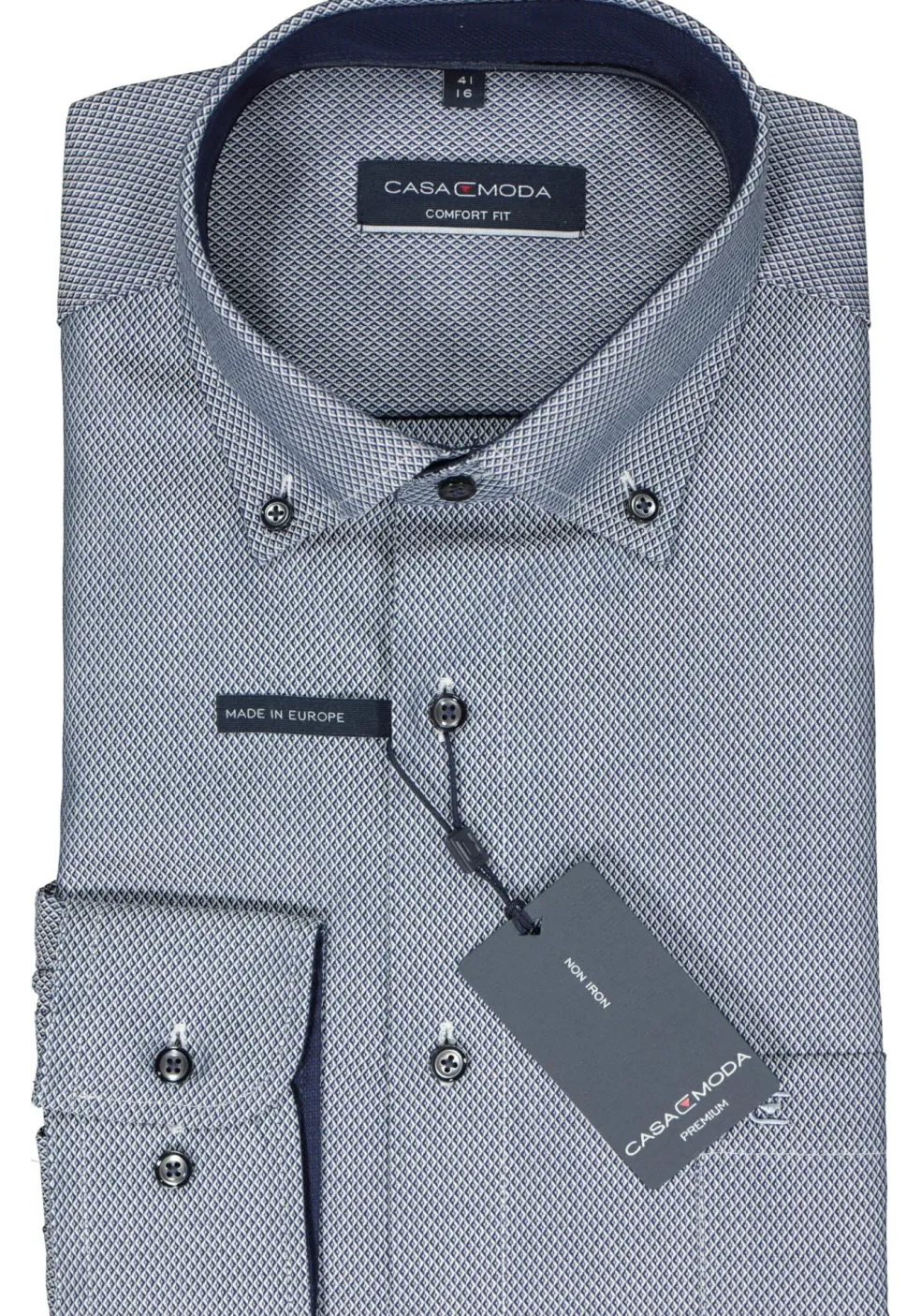 CASA MODA comfort fit overhemd, dobby, blauw