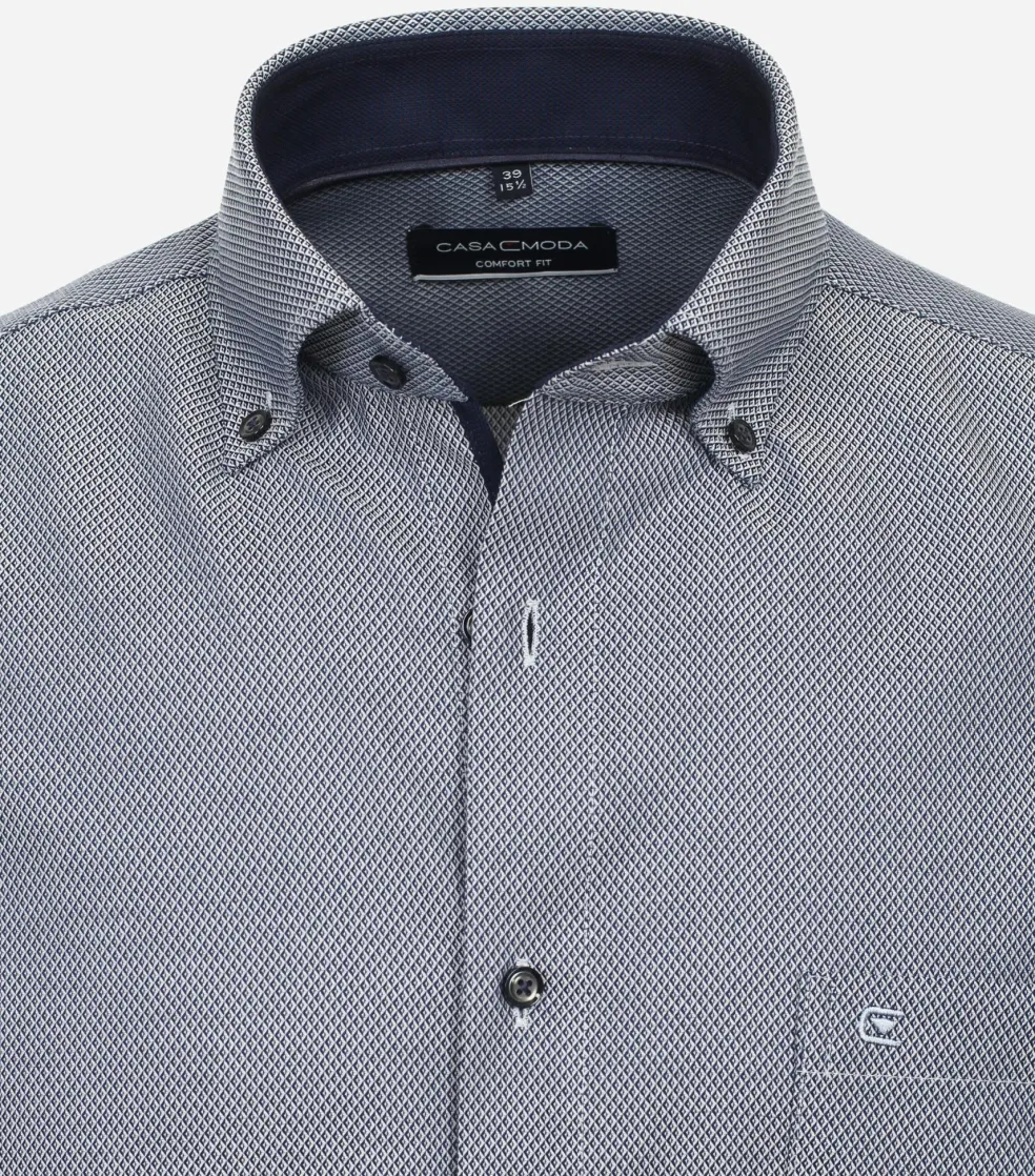 CASA MODA comfort fit overhemd, dobby, blauw