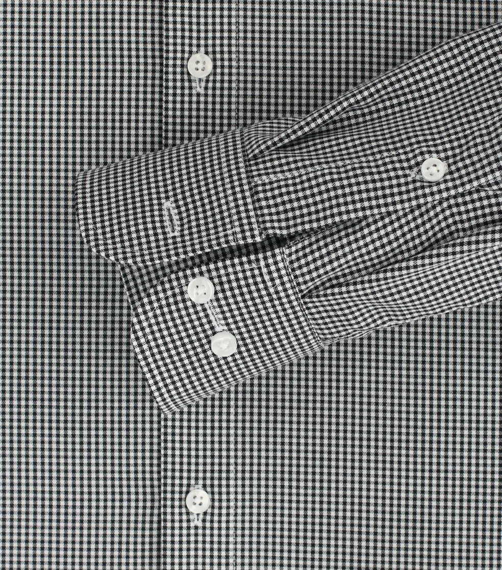 CASA MODA comfort fit overhemd, twill, zwart met wit geruit