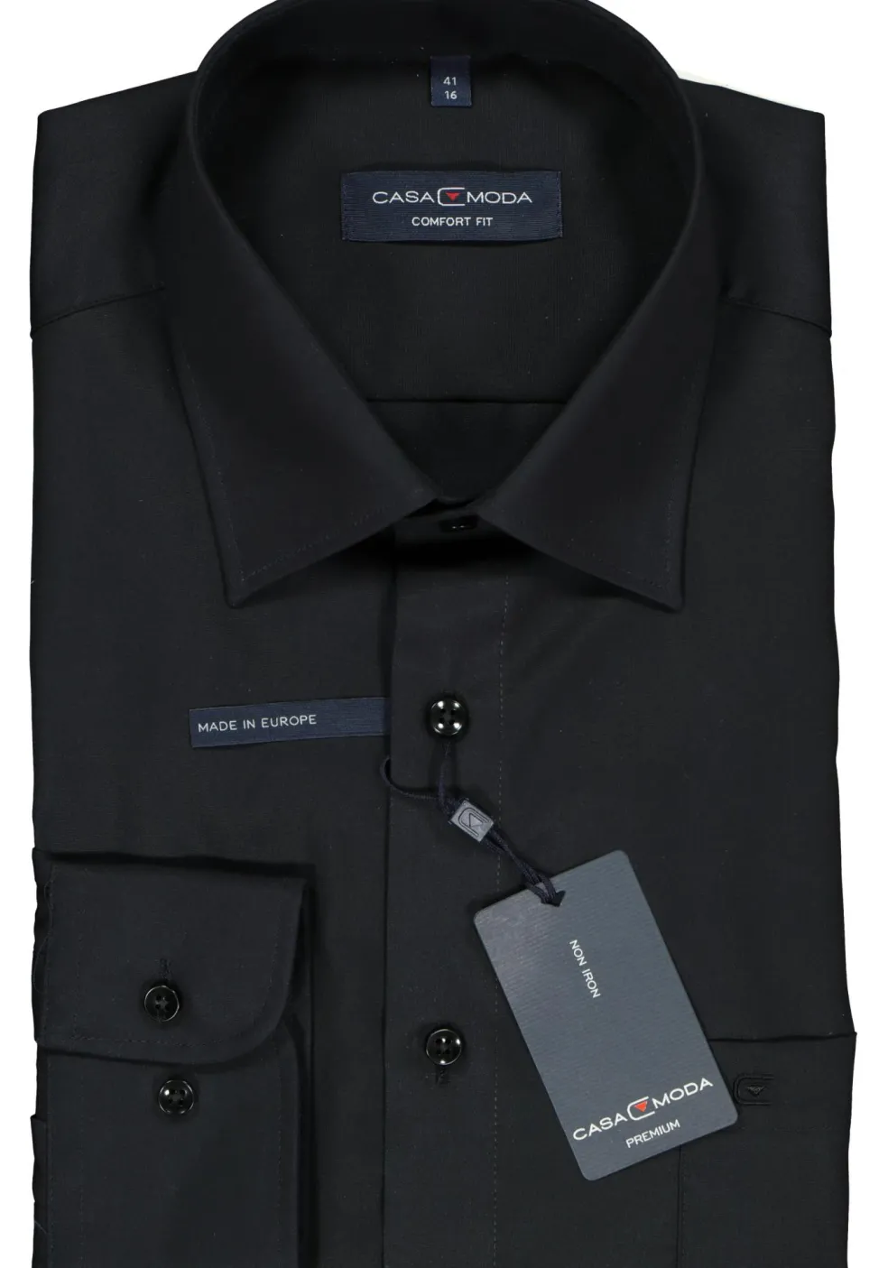 CASA MODA comfort fit overhemd, zwart