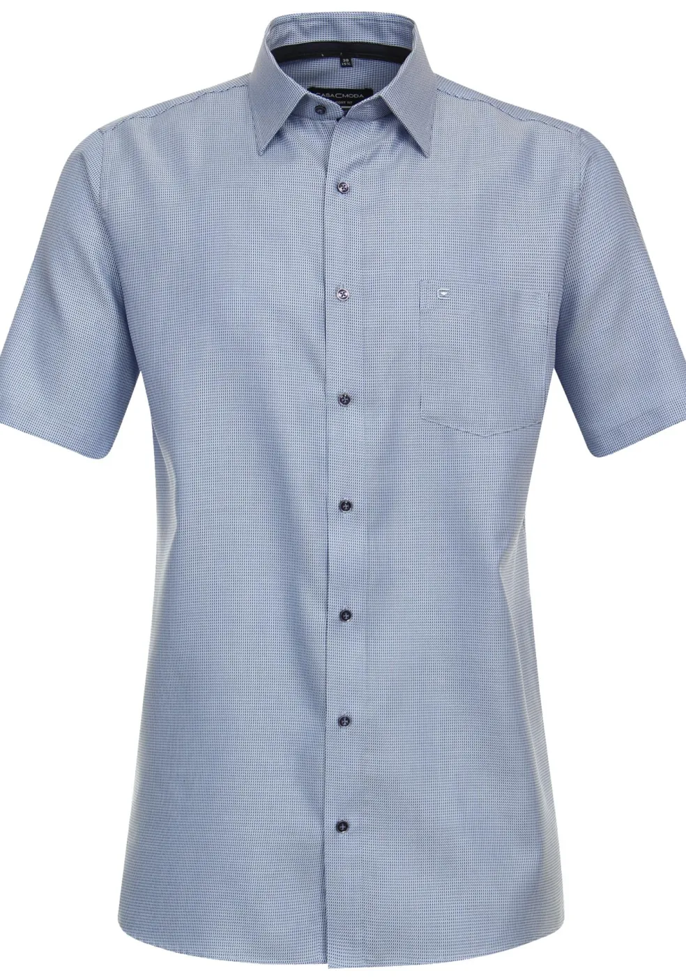 CASA MODA comfort fit overhemd, korte mouw, dobby, blauw