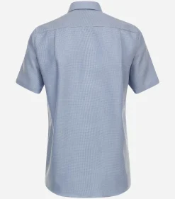 CASA MODA comfort fit overhemd, korte mouw, dobby, blauw