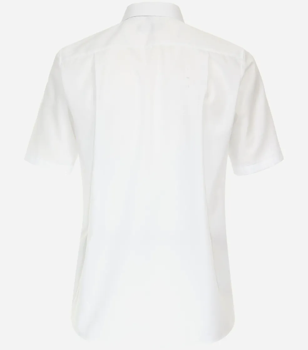 CASA MODA comfort fit overhemd, korte mouw, dobby, wit