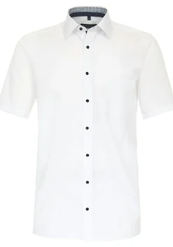 CASA MODA comfort fit overhemd, korte mouw, popeline, wit