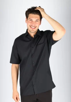 CASA MODA comfort fit overhemd, korte mouw, zwart