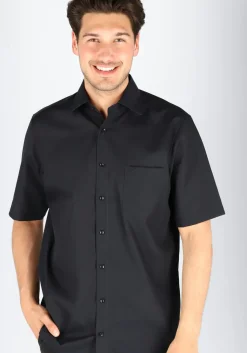 CASA MODA comfort fit overhemd, korte mouw, zwart