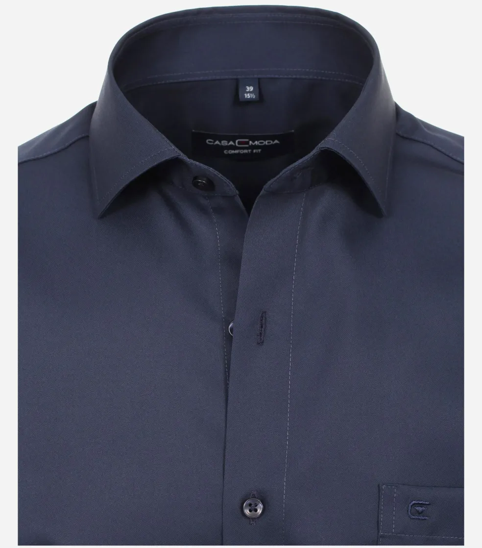 CASA MODA comfort fit overhemd, mouwlengte 7, twill, blauw