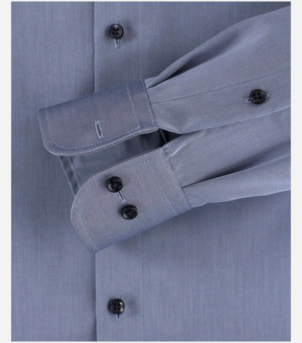 CASA MODA comfort fit overhemd, mouwlengte 7, twill, blauw