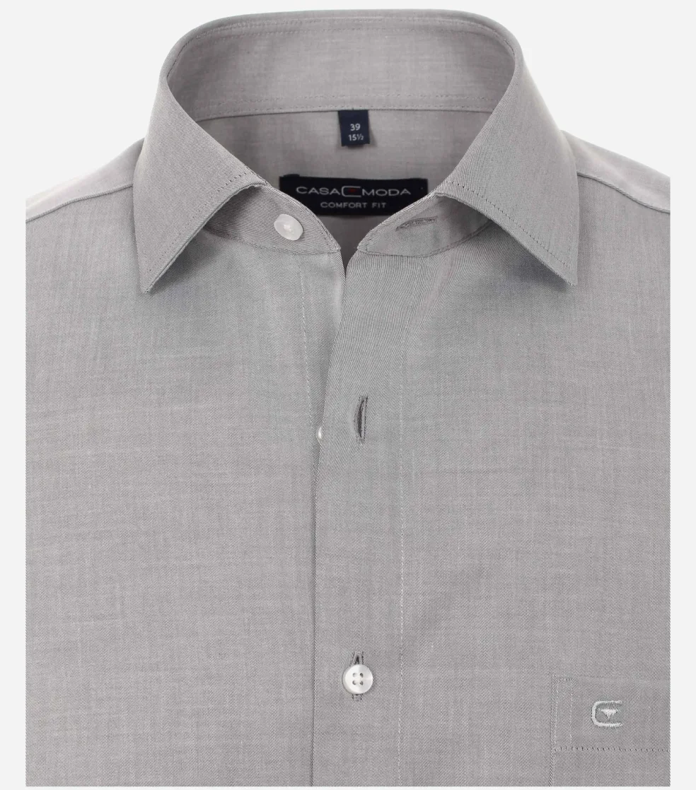 CASA MODA comfort fit overhemd, mouwlengte 7, twill, grijs