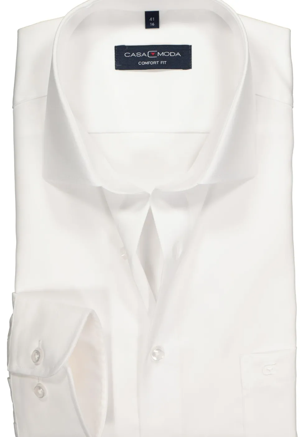 CASA MODA comfort fit overhemd, mouwlengte 7, twill, wit