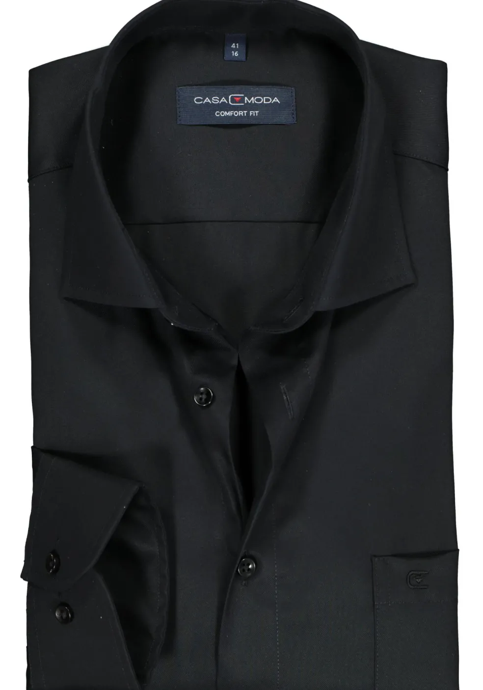 CASA MODA comfort fit overhemd, mouwlengte 72 cm, twill, zwart