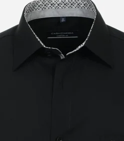 CASA MODA comfort fit overhemd, popeline, zwart