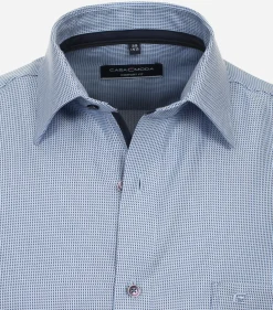 CASA MODA comfort fit overhemd, dobby, blauw