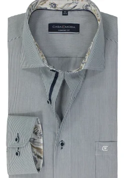 CASA MODA comfort fit overhemd, popeline, blauw met wit gestreept