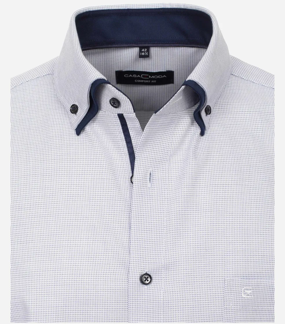 CASA MODA comfort fit overhemd, dobby, blauw
