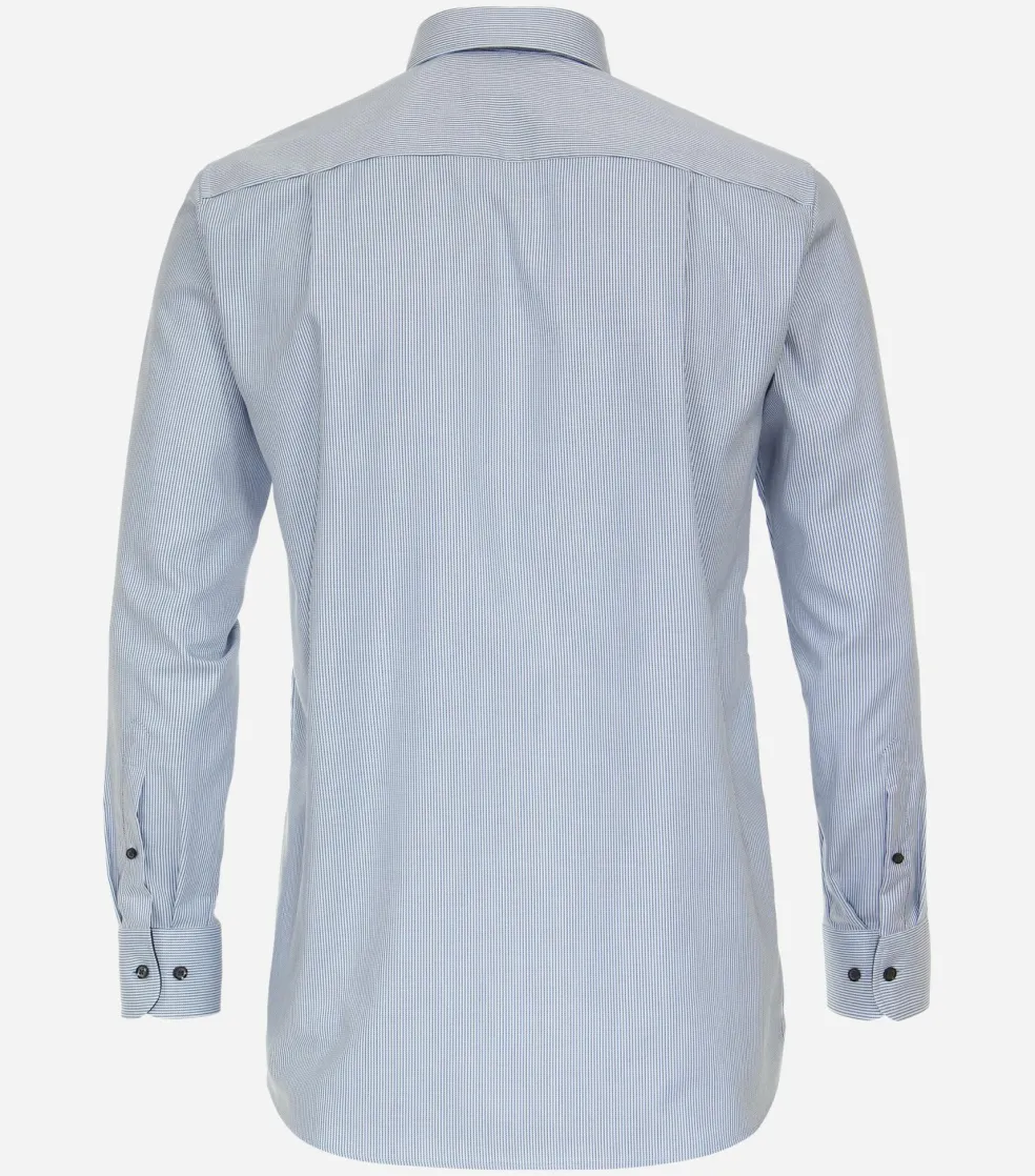 CASA MODA comfort fit overhemd, dobby, blauw gestreept