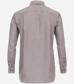 CASA MODA comfort fit overhemd, dobby, rood gestreept