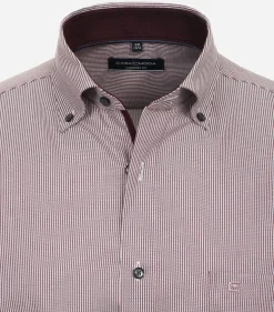 CASA MODA comfort fit overhemd, dobby, rood gestreept