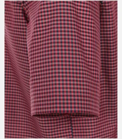 CASA MODA comfort fit overhemd, korte mouw, popeline, rood geruit