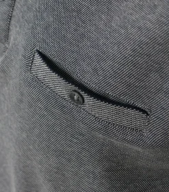 CASA MODA comfort fit polo lange mouw, blauw melange
