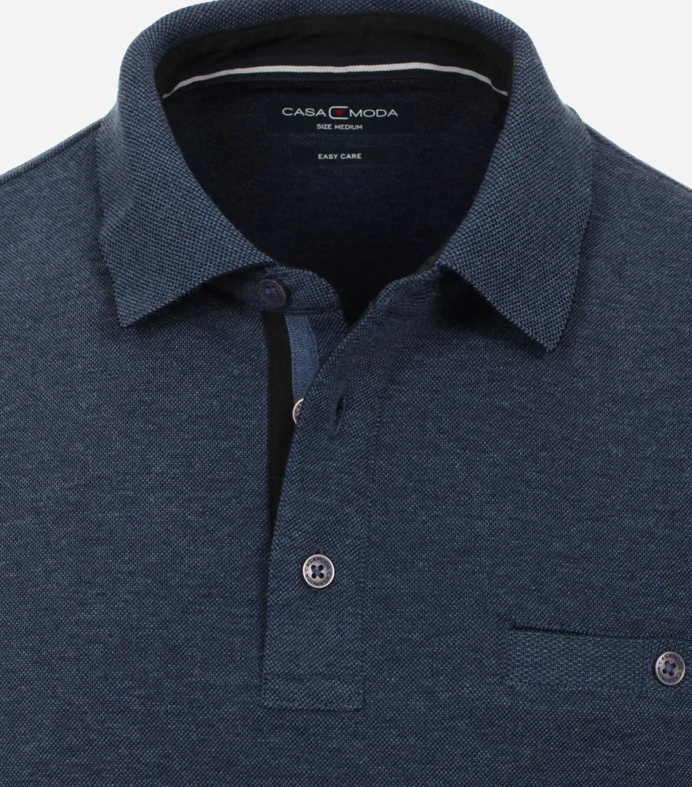 CASA MODA comfort fit polo lange mouw, blauw