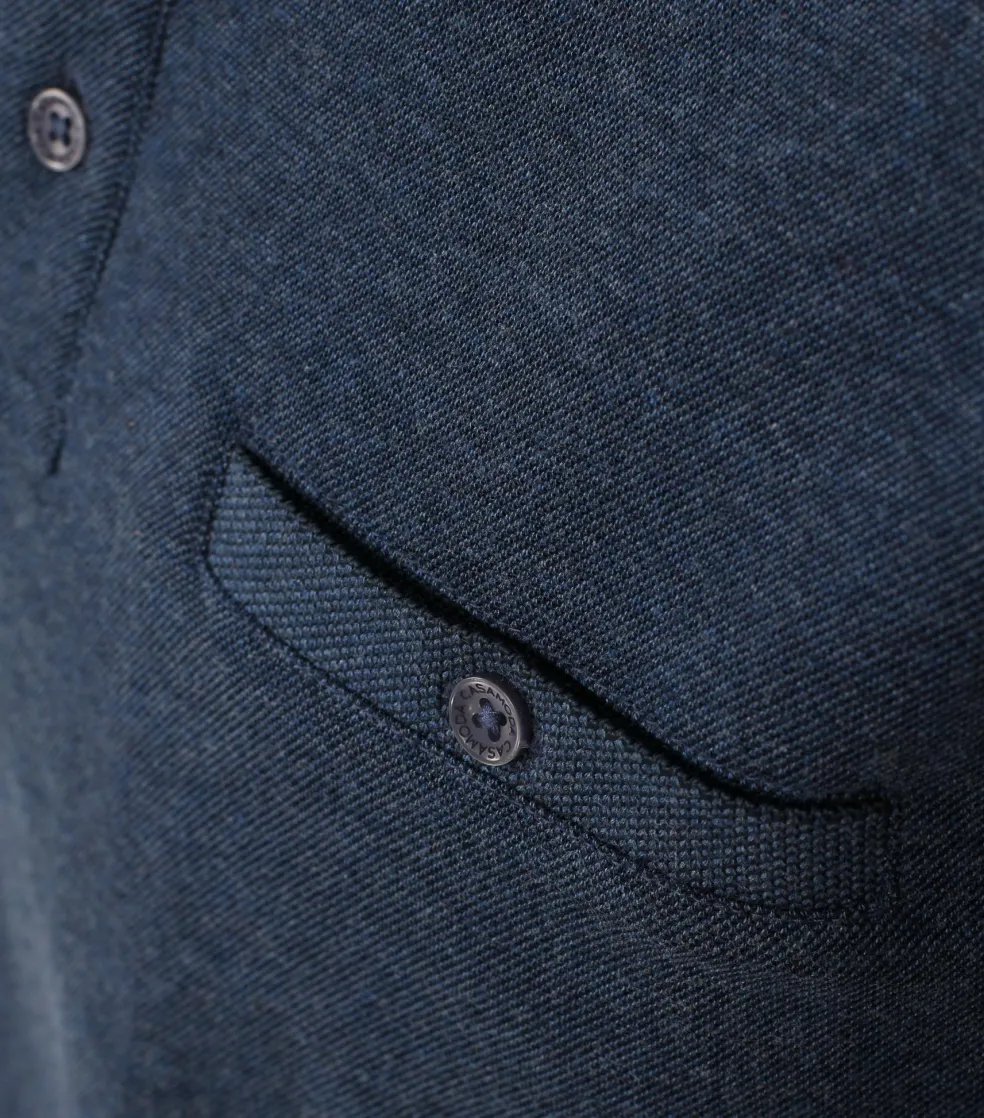 CASA MODA comfort fit polo lange mouw, blauw