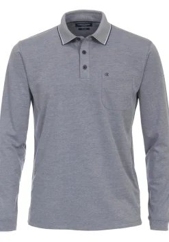 CASA MODA comfort fit polo lange mouw, blauw