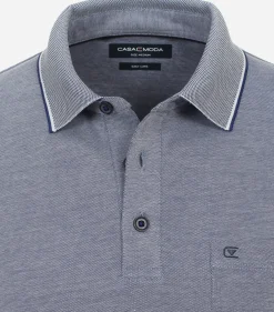 CASA MODA comfort fit polo lange mouw, blauw