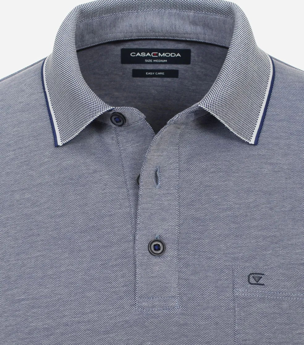 CASA MODA comfort fit polo lange mouw, blauw