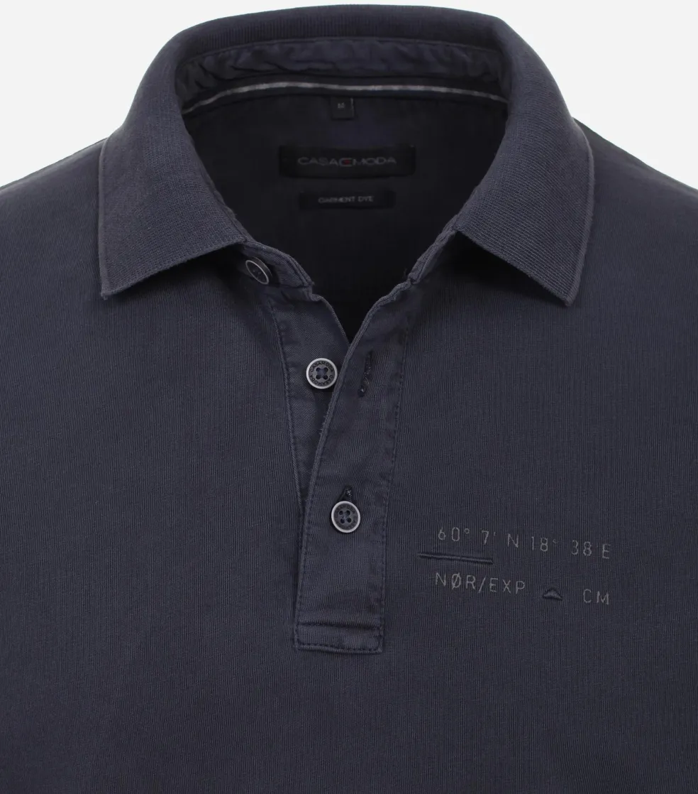 CASA MODA comfort fit polo lange mouw, blauw