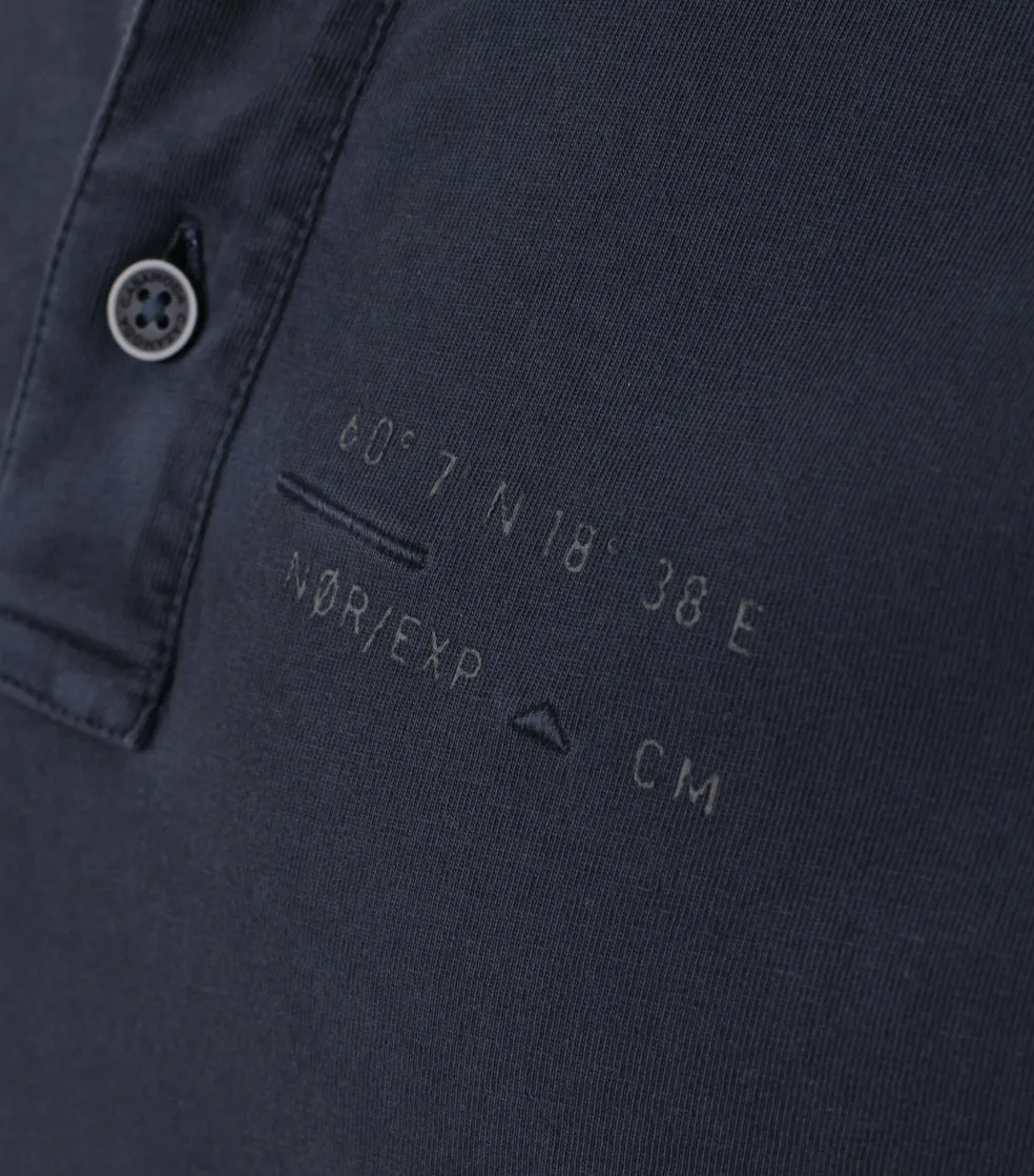 CASA MODA comfort fit polo lange mouw, blauw