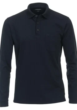 CASA MODA comfort fit polo lange mouw, blauw