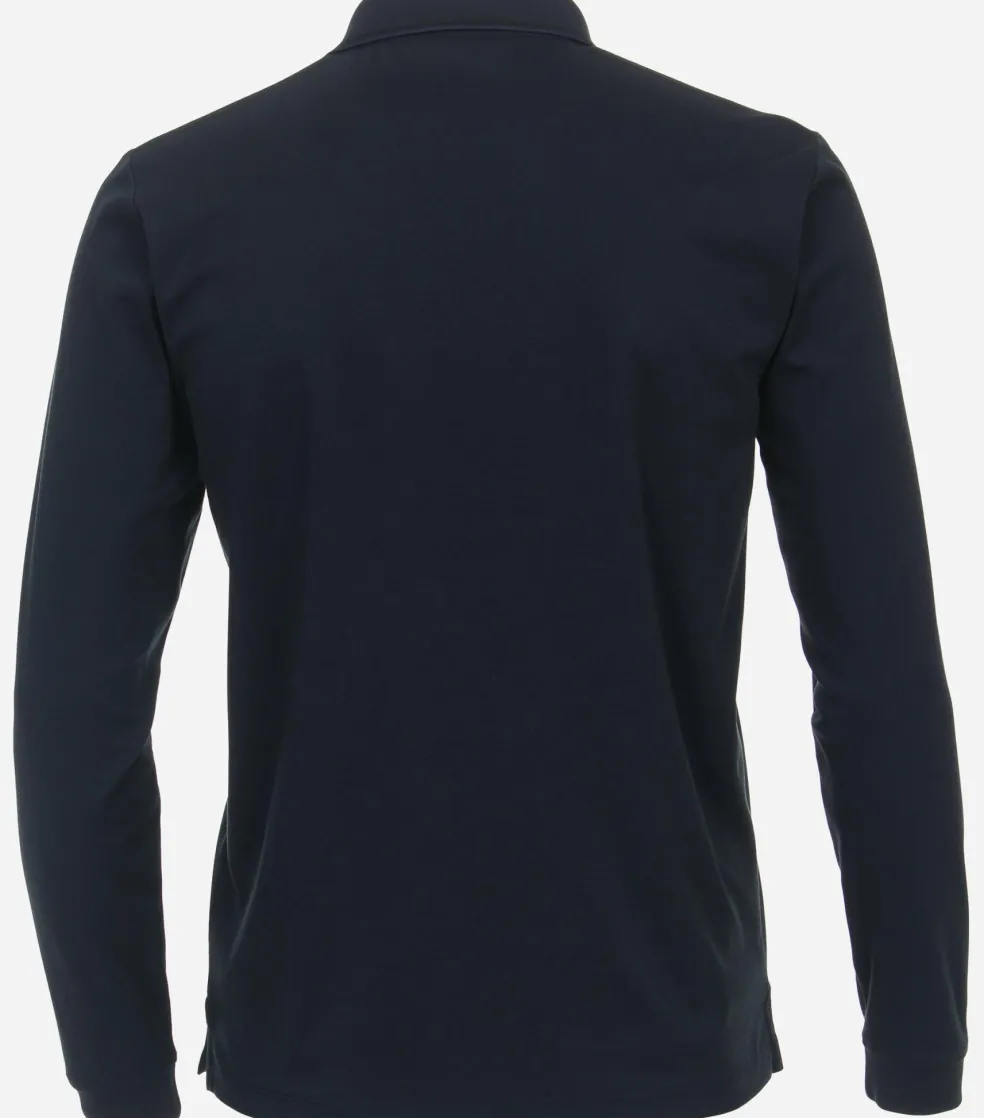 CASA MODA comfort fit polo lange mouw, blauw