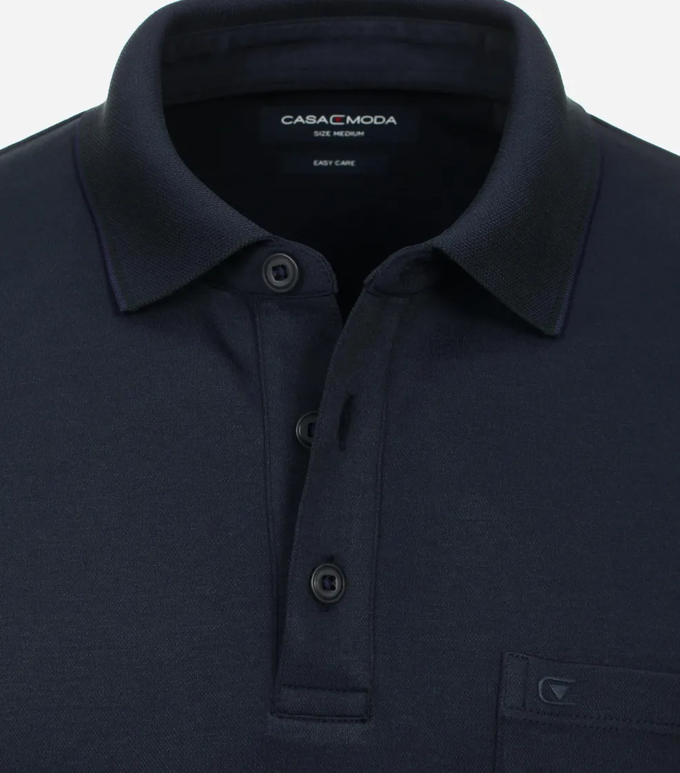 CASA MODA comfort fit polo lange mouw, blauw