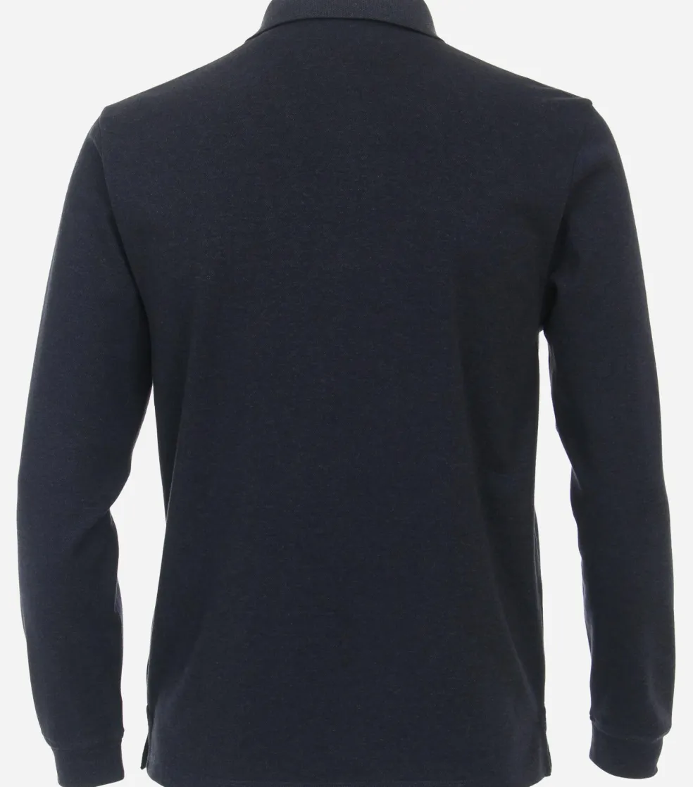 CASA MODA comfort fit polo lange mouw, blauw